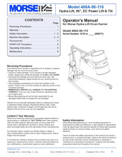 morse 400A-96-115 Operator's Manual