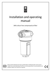 OMEGA AIR AAFs 0076 Installation And Operating Manual