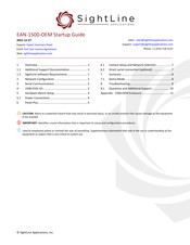 SightLine EAN-1500-OEM Startup Manual