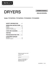 Crosley YTD74E2SNWS Owner's Manual