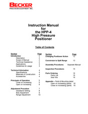 Becker HPP-4 Instruction Manual