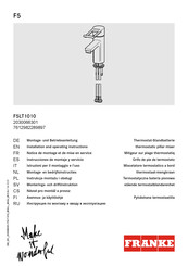 Franke F5LT1010 Installation And Operating Instructions Manual