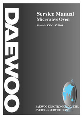 DAEWOO ELECTRONICS KOG-875T0S Service Manual
