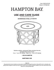 Hampton Bay BOWBRIDGE STEEL LP FIRTPIT FHTS80166 Use And Care Manual