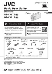 JVC Everio GZ-VX875AH Basic User's Manual