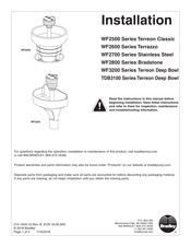 Bradley Stainless Steel WF2700 Series Installation Manual