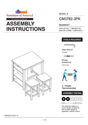Furniture of America Gandra CM3782-3PK Assembly Instructions Manual