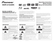 Pioneer BDR-212UBK Operating Instructions Manual