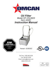 Omcan OF-CN-0023 Instruction Manual