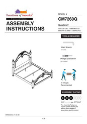 Furniture of America Mandura CM7260Q Assembly Instructions Manual