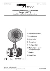 Spirax Sarco LD377BL Series Installation And Maintenance Instructions Manual