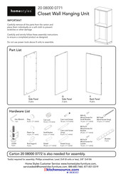 Homestyles 20 08000 0771 Assembly Instructions Manual