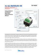 Microflex MicroLink-HM 101-0035 Installation Operation & Specifications Manual
