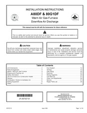 Lennox Allied Air A80DF Installation Instructions Manual