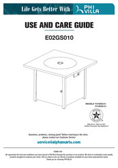 PHI VILLA F210020-C2 Use And Care Manual