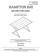 HAMPTON BAY GRAYSON GT-6890-SSS Use And Care Manual