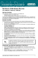 ADTRAN NetVanta 3100 Series Quick Start Manual