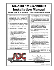 American Dryer Corp. MLG-190DR Installation Manual