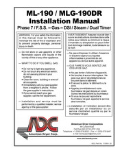 American Dryer Corp. ML-190 Installation Manual