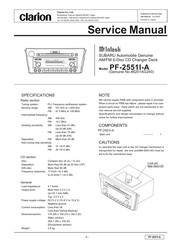 Clarion McIntosh PF-2551I-A Service Manual