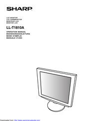 Sharp LL-T1810A Operation Manual