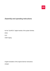 DOM GUARD S Assembly And Operating Instructions Manual