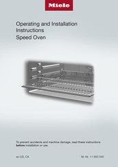 Miele 11 900 040 Operating And Installation Instructions