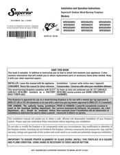 Superior Fireplaces WRE6036RH Assembly, Installation And Operation Instructions