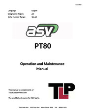 ASV PT-80 Operation And Maintenance Manual