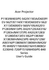 Acer X1380W User Manual