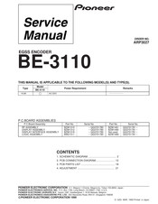 Pioneer BE-3110 Service Manual