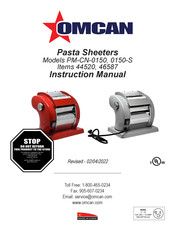 Omcan 46587 Instruction Manual