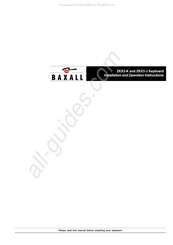 Baxall ZKX3-J Installation And Operating Instructions Manual