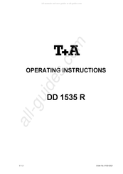 T+A DD 1535 R Operating Instructions Manual