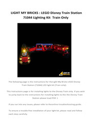 LIGHT MY BRICKS LEGO Disney Train Station 71044 Manual