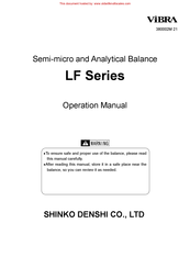 Shinko Denshi LF Series Operation Manual