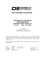Daniels UT-4B460-01-000 Instruction Manual