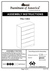 Furniture of America YNJ-1463 Assembly Instructions Manual