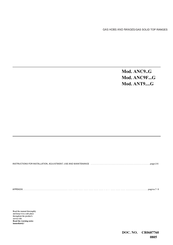 Comcater ANC9F G Series Instructions For Installation, Adjustment, Use And Maintenance