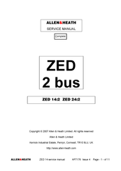 Allen & Heath ZED 14 2 Service Manual