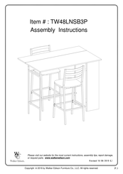 Walker Edison TW48LNSB3P Assembly Instructions Manual