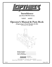 LOFTNESS 841D2T Operator's Manual / Parts Book