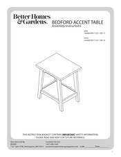 Better Homes and Gardens BEDFORD BH17-021-199-17 Assembly Instructions Manual