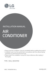 LG AMNW18GRCL0 Installation Manual