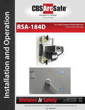 CBS ArcSafe RSA-184D Installation And Operation Manual