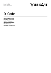 DURAVIT D-Code 700065 Operating Instructions Manual