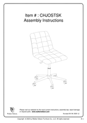 Walker Edison CHJOSTSK Assembly Instructions Manual