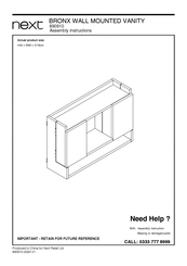 Next BRONX WALL MOUNTED VANITY 890910 Assembly Instructions Manual