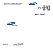 Samsung SGH-E608 User Manual