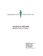 Recognition Systems HandPunch 3000 Installation, Operations And User's Manual